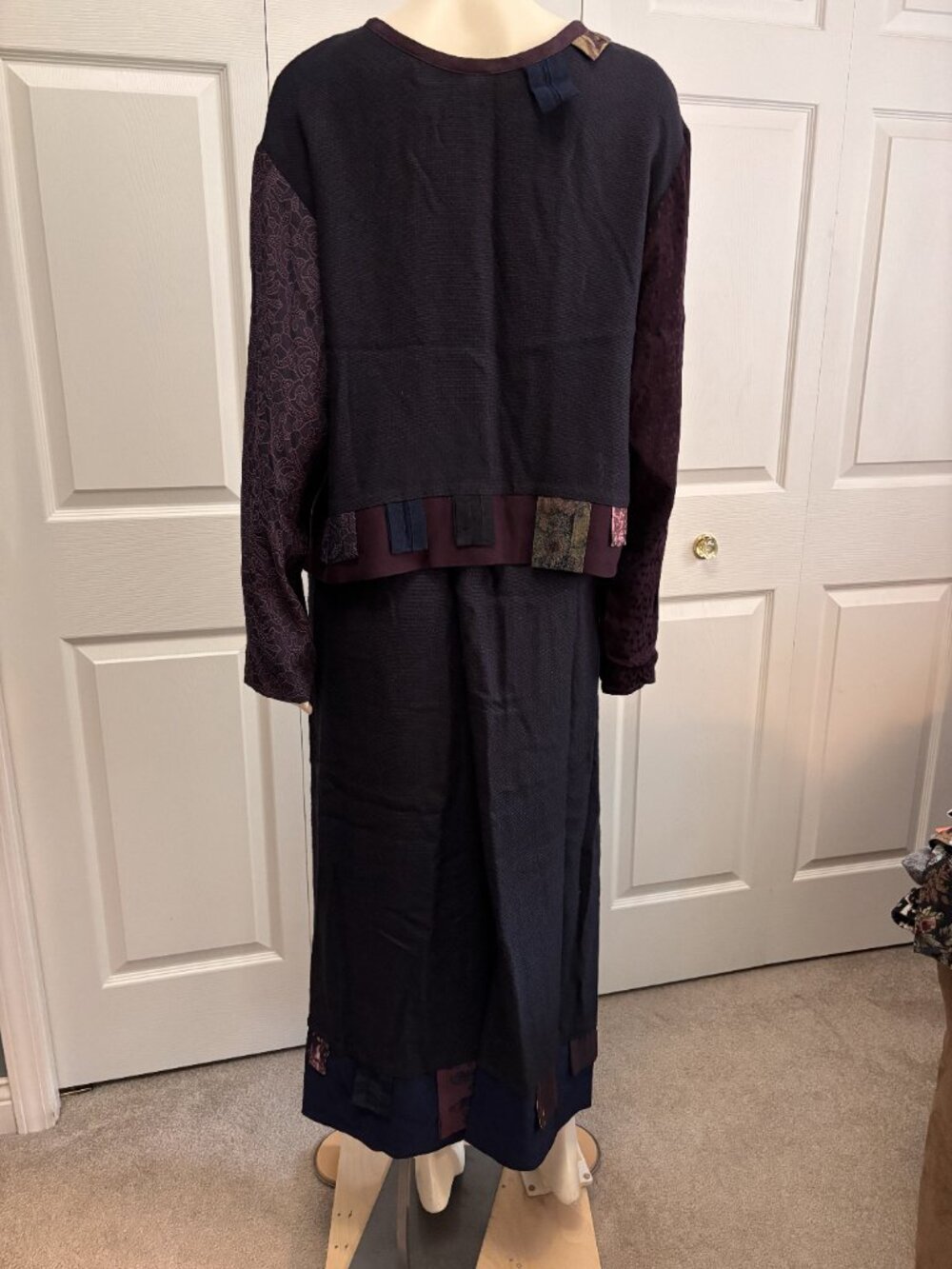 Donna Jessica 2 Pc Wearable Art Skirt Set Size 2 Purple Mixed Media Lagenlook Bo